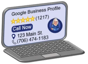 Laptop with an optimized Google Business Profile